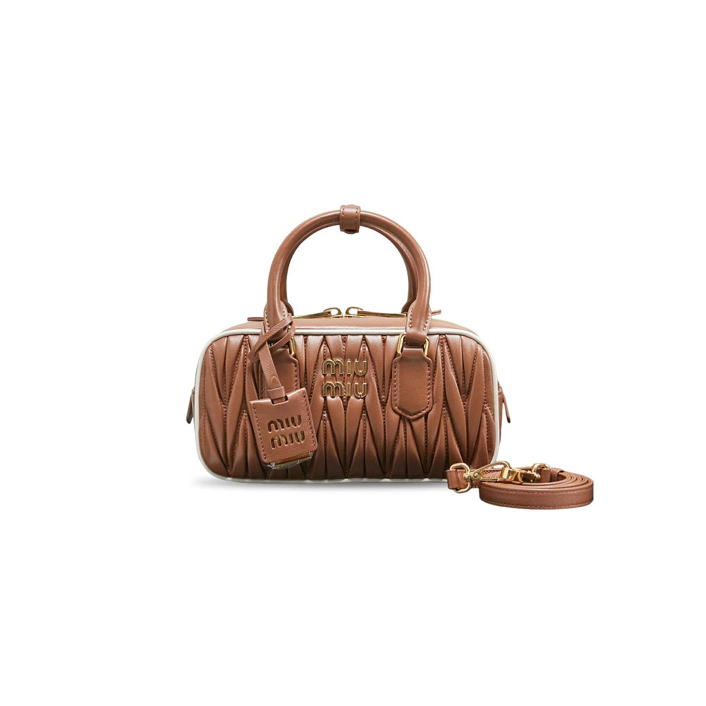 MIU MIU ARCADIE MATTRESSE TEXTURED HANDBAG 5BB142 (22*10.5*7.5cm)